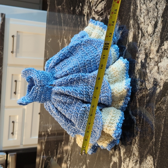 Doll Dress Vintage Handmade Layered/Tiered  Crochet. Doll not included! - Picture 12 of 13